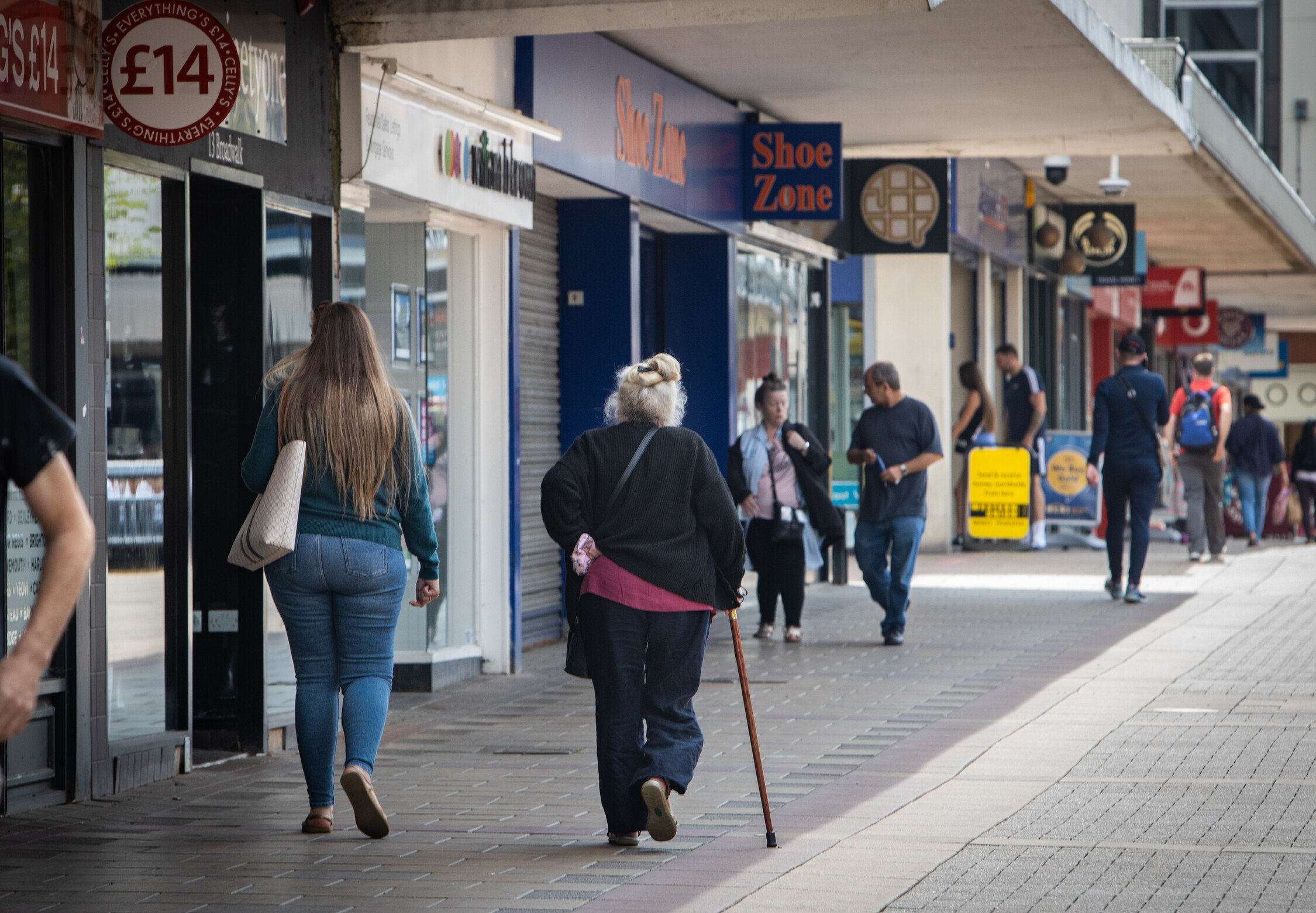 Person walking in town