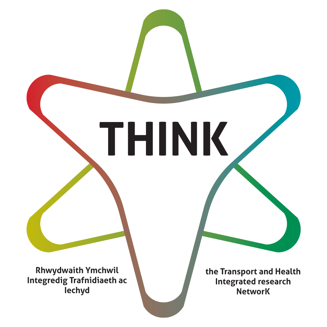Transport and Health Integrated research network multi coloured 6 pointed rounded edge star logo